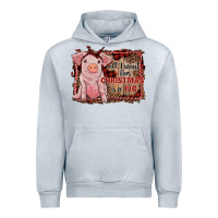 Heather Grey all i want for christmas is a pig sitting pig Urban Hoodie - RanaPortraitStore