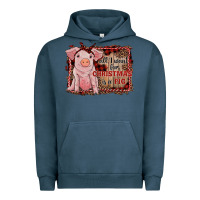 Pigment Midnight Navy all i want for christmas is a pig sitting pig Urban Hoodie - RanaPortraitStore