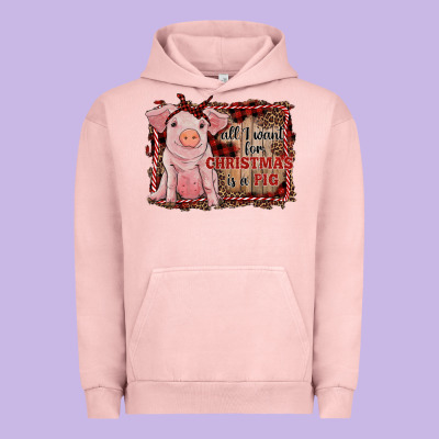 All I Want For Christmas Is A Pig Sitting Pig Urban Hoodie Designed By Ranaportraitstore