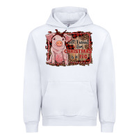 White all i want for christmas is a pig sitting pig Urban Hoodie - RanaPortraitStore