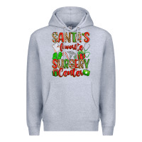 Heather Grey Santa's Favorite Surgery Center png sublimation de Premium Hoodie - texasbilliewilder