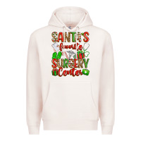 Pale Pink Santa's Favorite Surgery Center png sublimation de Premium Hoodie - texasbilliewilder