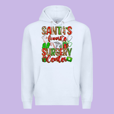 Santa's Favorite Surgery Center Png Sublimation De Premium Hoodie Designed By Texasbilliewilder