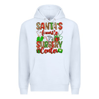 White Santa's Favorite Surgery Center png sublimation de Premium Hoodie - texasbilliewilder