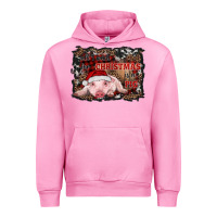Fuchsia Pink all i want for christmas is a pig baby Urban Hoodie - RanaPortraitStore