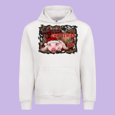 All I Want For Christmas Is A Pig Baby Urban Hoodie Designed By Ranaportraitstore
