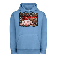 Pigment Pebble Blue all i want for christmas is a pig baby Urban Hoodie - RanaPortraitStore