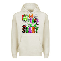 Oatmeal Heather eat drink and be scary Premium Hoodie - Zillion Design Studio