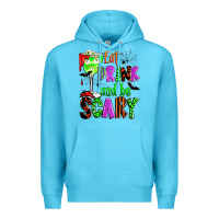 Ocean Blue eat drink and be scary Premium Hoodie - Zillion Design Studio