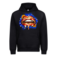Black leopard american flag lips Urban Hoodie - Zillion Design Studio