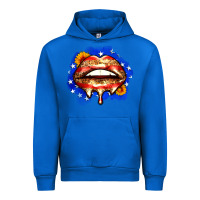 Cobalt leopard american flag lips Urban Hoodie - Zillion Design Studio