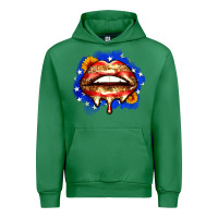Emerald leopard american flag lips Urban Hoodie - Zillion Design Studio