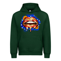 Forest Green leopard american flag lips Urban Hoodie - Zillion Design Studio
