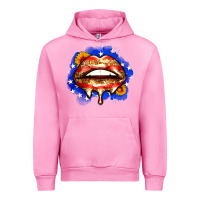 Fuchsia Pink leopard american flag lips Urban Hoodie - Zillion Design Studio