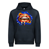 Navy leopard american flag lips Urban Hoodie - Zillion Design Studio