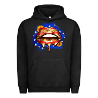Pigment Black leopard american flag lips Urban Hoodie - Zillion Design Studio