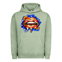 Pigment Oil Green leopard american flag lips Urban Hoodie - Zillion Design Studio