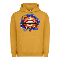 Pigment Peanut Butter leopard american flag lips Urban Hoodie - Zillion Design Studio