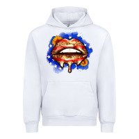White leopard american flag lips Urban Hoodie - Zillion Design Studio