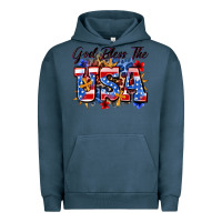 Pigment Midnight Navy god bless the usa Urban Hoodie - Zillion Design Studio