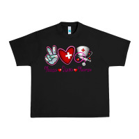 Black Peace Love Nurse Urban Heavy Tee - RanaPortraitStore