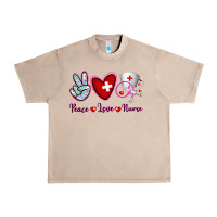 French Oak Peace Love Nurse Urban Heavy Tee - RanaPortraitStore