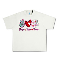 Pistachio Peace Love Nurse Urban Heavy Tee - RanaPortraitStore