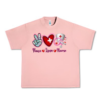 Salmon Peace Love Nurse Urban Heavy Tee - RanaPortraitStore