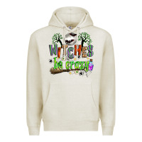 Oatmeal Heather witches be crazy Premium Hoodie - Zillion Design Studio