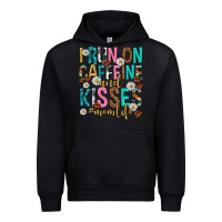 Black i run on caffeine and kisses mothers day Urban Hoodie - texasbilliewilder