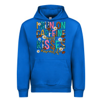 Cobalt i run on caffeine and kisses mothers day Urban Hoodie - texasbilliewilder
