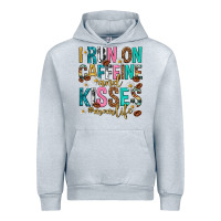Heather Grey i run on caffeine and kisses mothers day Urban Hoodie - texasbilliewilder