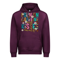 Mauve Wine i run on caffeine and kisses mothers day Urban Hoodie - texasbilliewilder