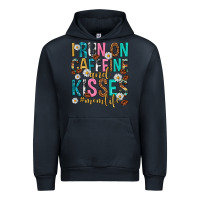 Navy i run on caffeine and kisses mothers day Urban Hoodie - texasbilliewilder