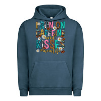 Pigment Midnight Navy i run on caffeine and kisses mothers day Urban Hoodie - texasbilliewilder