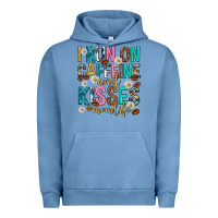 Pigment Pebble Blue i run on caffeine and kisses mothers day Urban Hoodie - texasbilliewilder