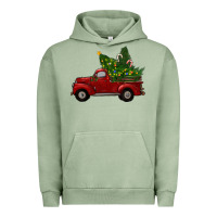 Pigment Oil Green christmas trees with truck Urban Hoodie - RanaPortraitStore