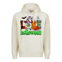 Oatmeal Heather love halloween Premium Hoodie - Zillion Design Studio