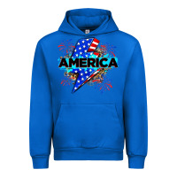 Cobalt America with lightning bolt Urban Hoodie - Zillion Design Studio