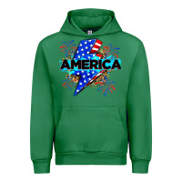 Emerald America with lightning bolt Urban Hoodie - Zillion Design Studio