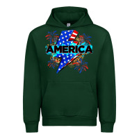 Forest Green America with lightning bolt Urban Hoodie - Zillion Design Studio