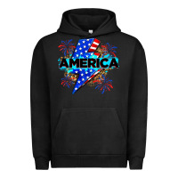 Pigment Black America with lightning bolt Urban Hoodie - Zillion Design Studio