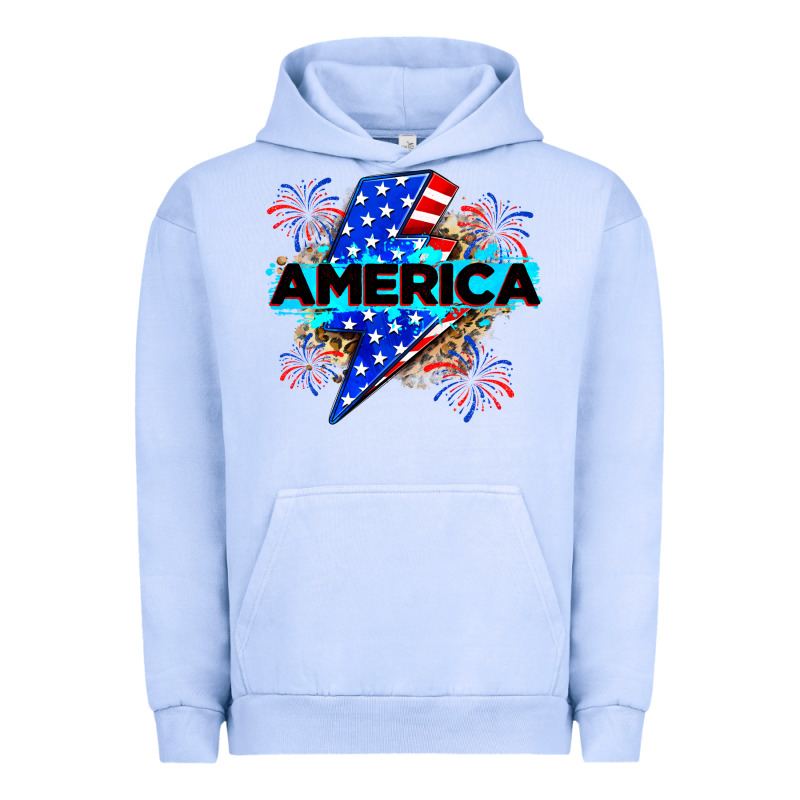 America With Lightning Bolt Urban Hoodie by Zillion Design Studio | Teevron