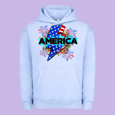 America With Lightning Bolt Urban Hoodie Designed By Zillion Design Studio