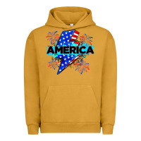 Pigment Peanut Butter America with lightning bolt Urban Hoodie - Zillion Design Studio