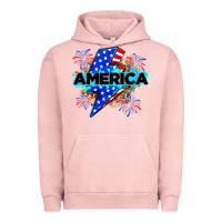 Pigment Salmon America with lightning bolt Urban Hoodie - Zillion Design Studio