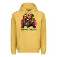 Antique Gold merry christmas truck Premium Hoodie - RanaPortraitStore