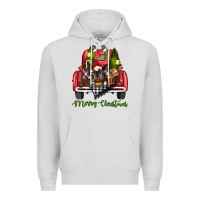 Dove Grey merry christmas truck Premium Hoodie - RanaPortraitStore