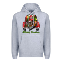 Heather Grey merry christmas truck Premium Hoodie - RanaPortraitStore