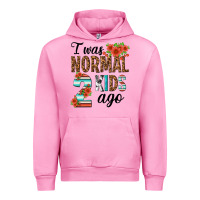 Fuchsia Pink i was normal two kids ago Urban Hoodie - texasbilliewilder
